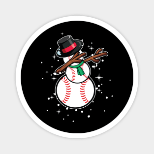 Dabbing Snowman Baseball Funny Christmas Gift Magnet